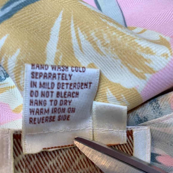 Natural Elements Silk Shirt Dress Size 14 Pink Floral Tropical Hawaiian Belted - Picture 12 of 13